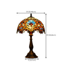 HomeyFad Vintage Stained Glass Dome Bronze Table Lamp