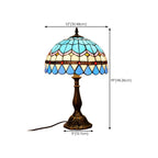 HomeyFad Vintage Stained Glass Dome Bronze Table Lamp