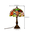 HomeyFad Vintage Stained Glass Dome Bronze Table Lamp