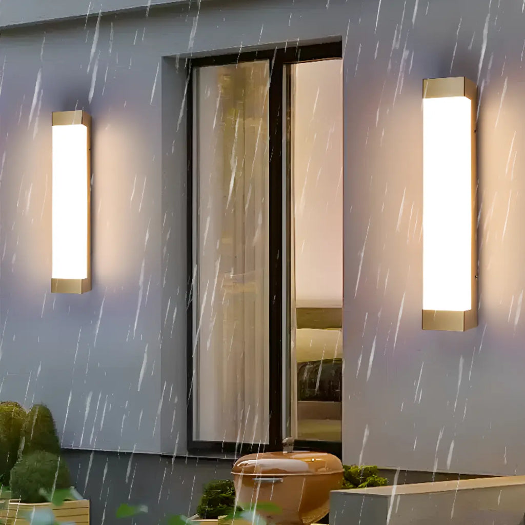 Third Gear Dimming Polymer Shade Outdoor Steel Wall Sconce