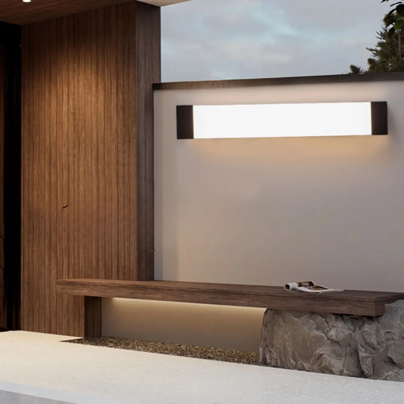 Third Gear Dimming Polymer Shade Outdoor Steel Wall Sconce