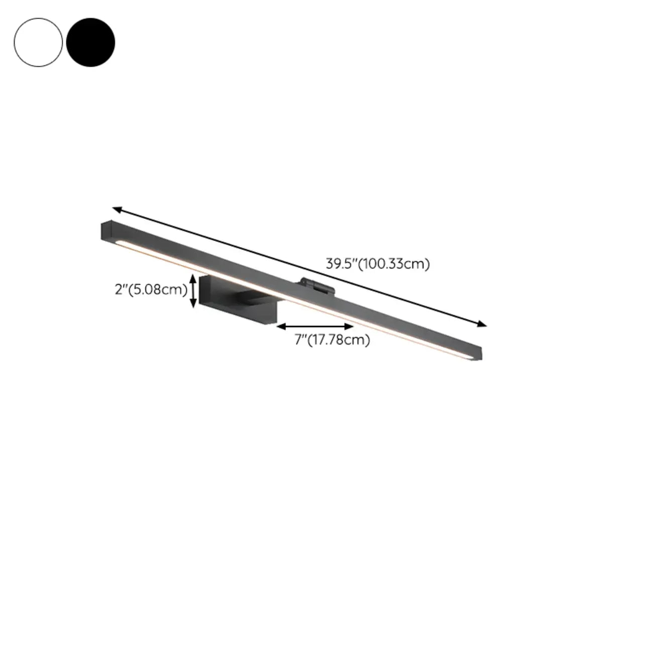 Stylish Black Linear LED Bathroom Vanity Light