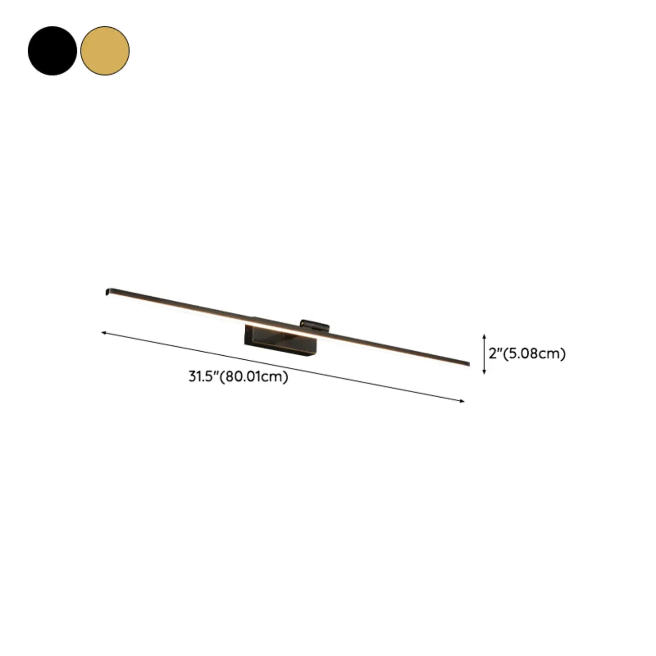 Minimalist Linear Metal Vanity Light 3-Gear Dimming for Bathroom