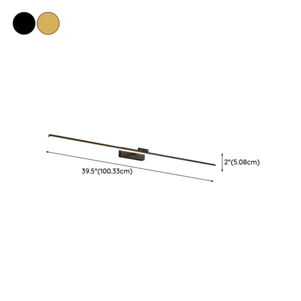 Minimalist Linear Metal Vanity Light 3-Gear Dimming for Bathroom