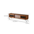 Nordic Brown Wood TV Stand with Metal Legs for Living Room