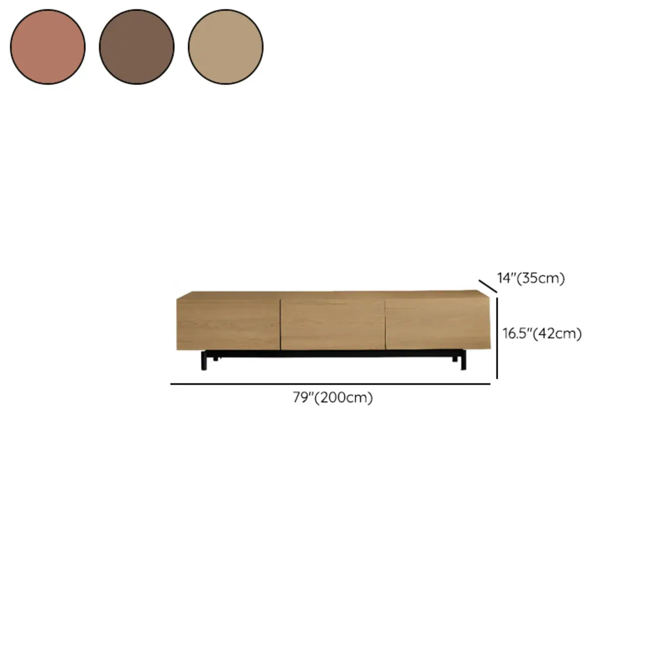 Mid-Century Modern Wood TV Cosole with Storage