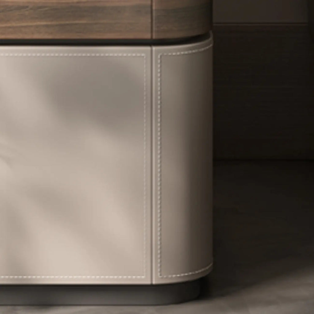 Modern Nightstand with Drawer Storage - Natural Finish