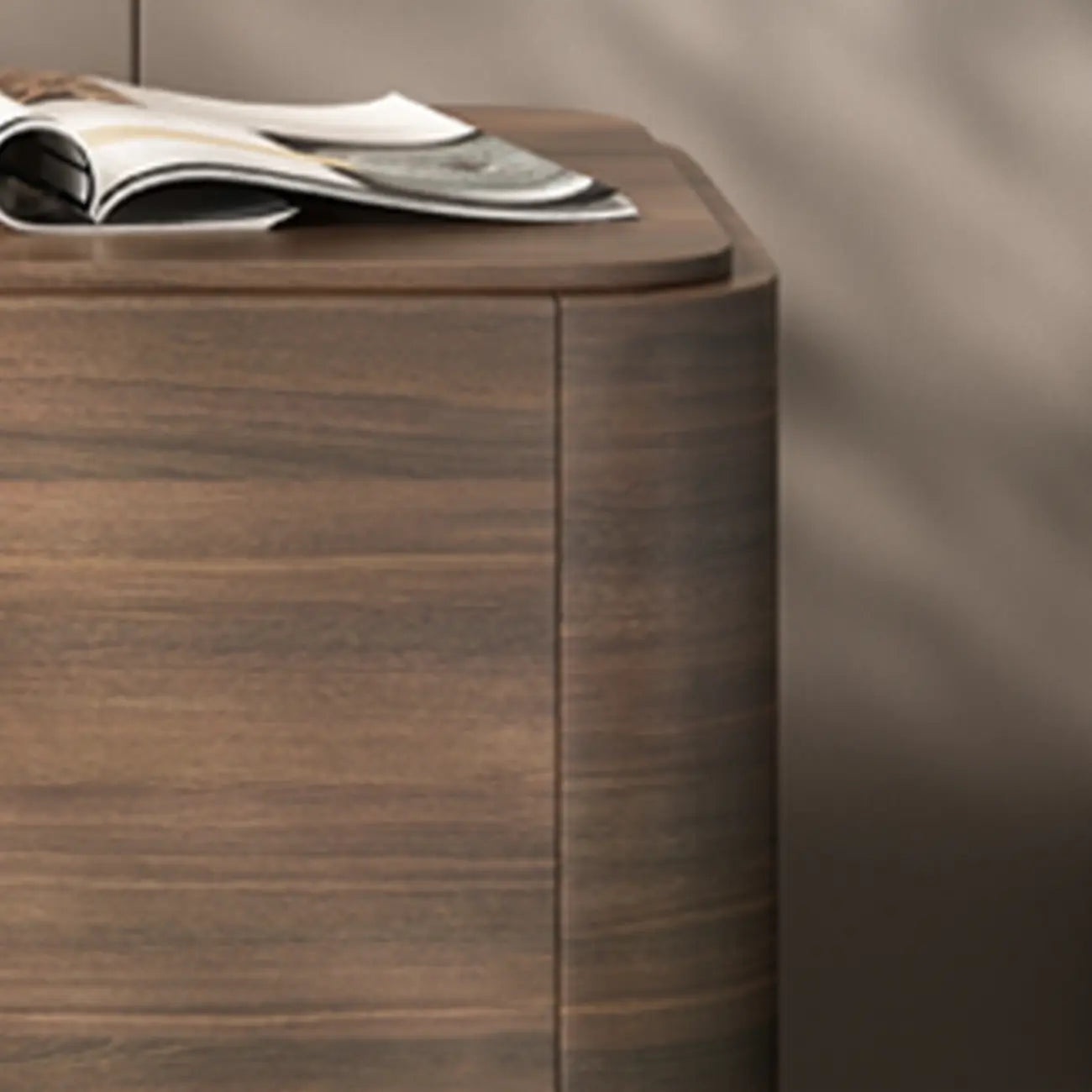 Modern Nightstand with Drawer Storage - Natural Finish