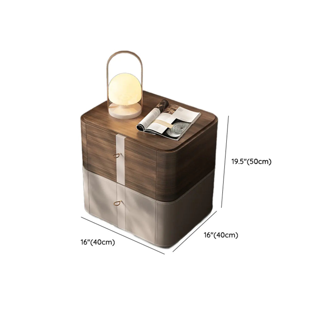 Modern Nightstand with Drawer Storage - Natural Finish