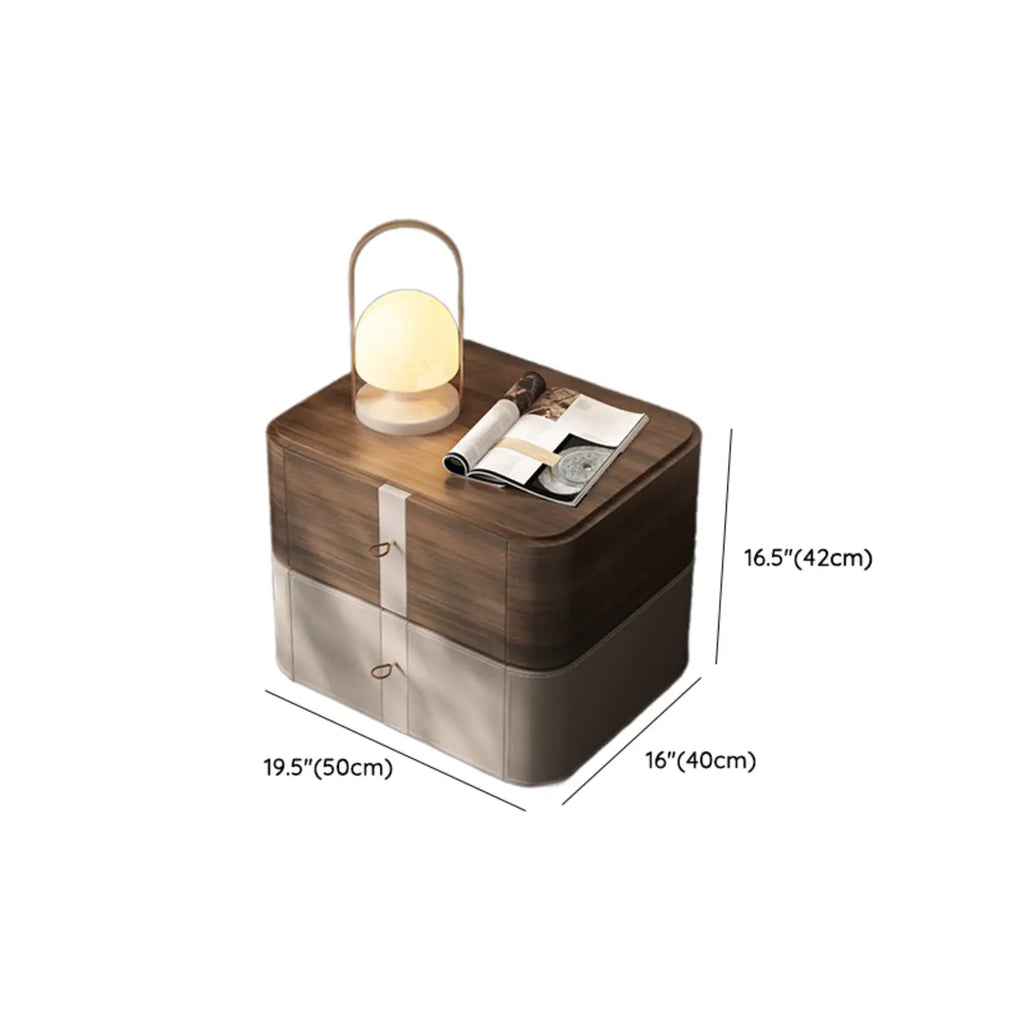 Modern Nightstand with Drawer Storage - Natural Finish