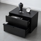 Modern Black Manufactured Wood 2-Drawer Nightstand
