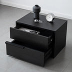 Modern Black Manufactured Wood 2-Drawer Nightstand