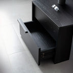 Modern Black Manufactured Wood 2-Drawer Nightstand