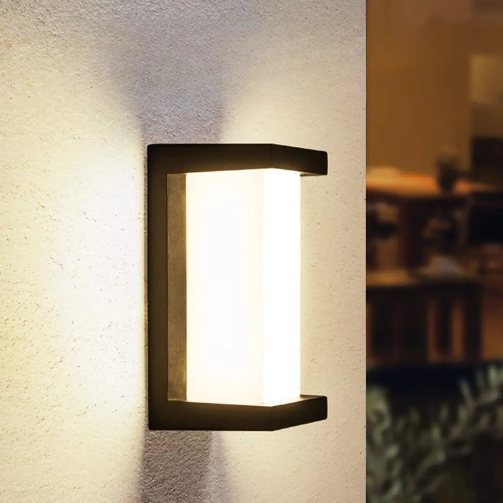 Modern Black Metal Rectangle Minimalist Wall Sconce