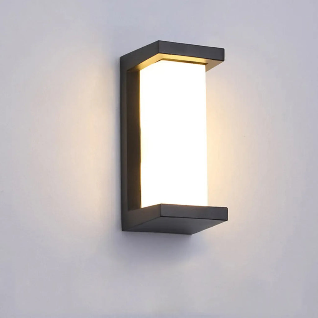 Modern Black Metal Rectangle Minimalist Wall Sconce