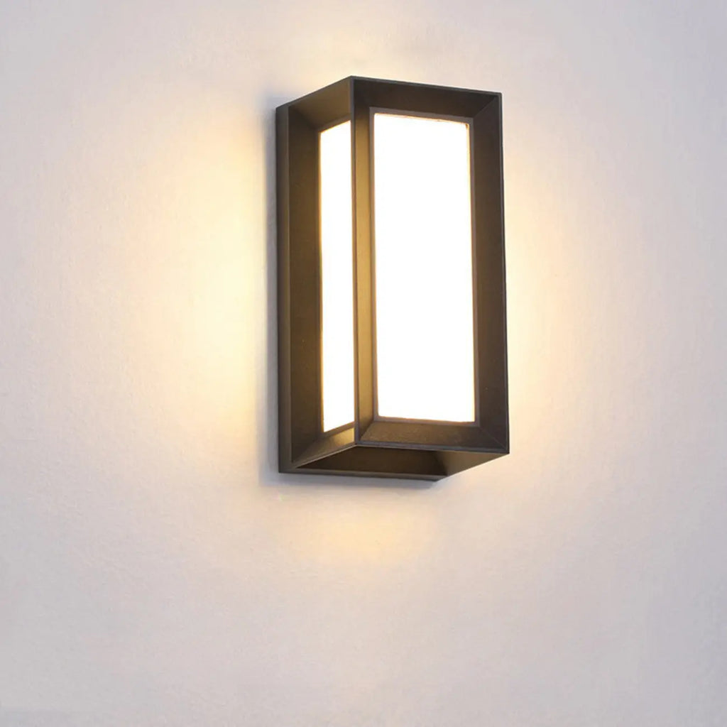 Modern Black Metal Rectangle Minimalist Wall Sconce