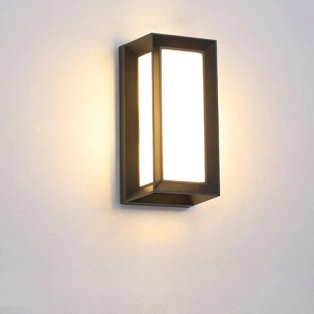 Modern Black Metal Rectangle Minimalist Wall Sconce
