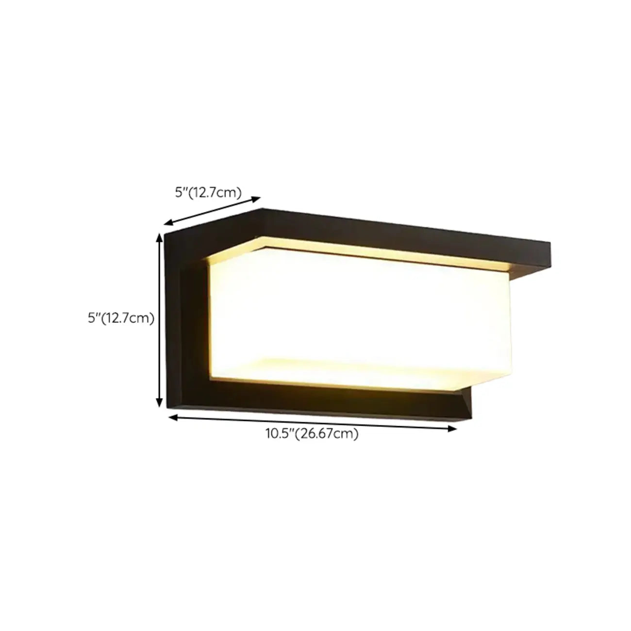 Modern Black Metal Rectangle Minimalist Wall Sconce