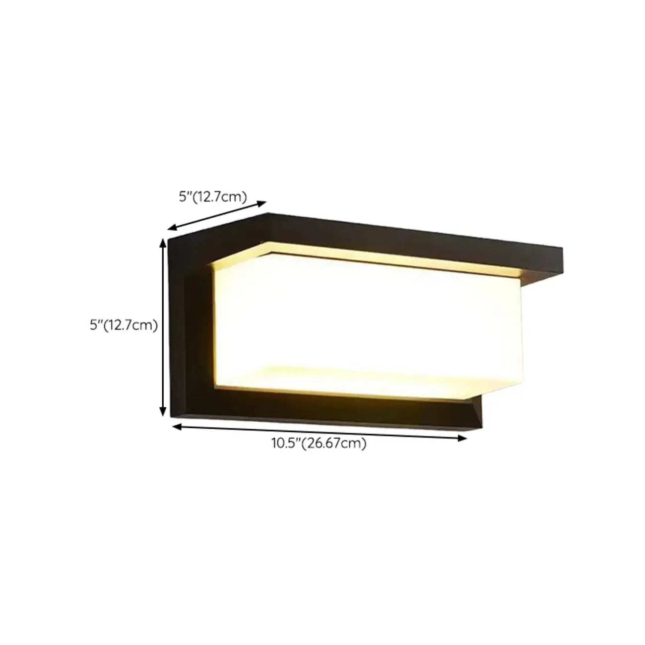 Modern Black Metal Rectangle Minimalist Wall Sconce