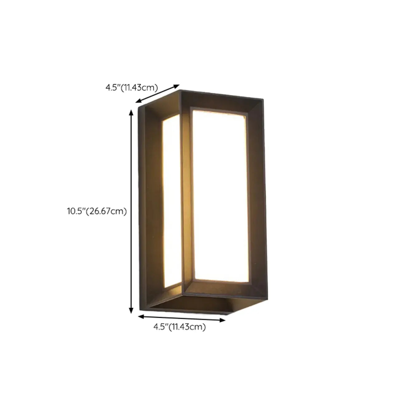 Modern Black Metal Rectangle Minimalist Wall Sconce