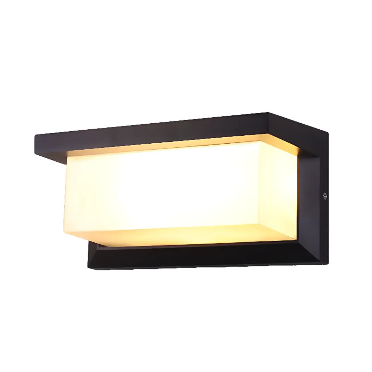 Modern Geometric Black Metal Flush Mount Outdoor Wall Sconce