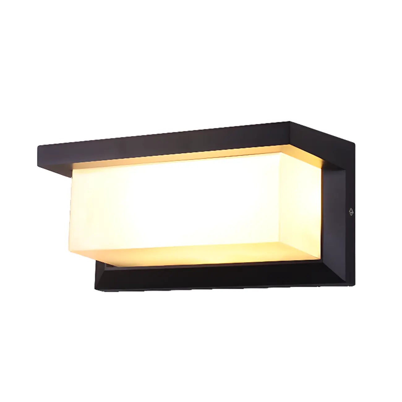 Modern Geometric Black Metal Flush Mount Outdoor Wall Sconce