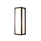 Modern Geometric Black Metal Flush Mount Outdoor Wall Sconce