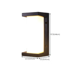 Modern Geometric Black Metal Flush Mount Outdoor Wall Sconce