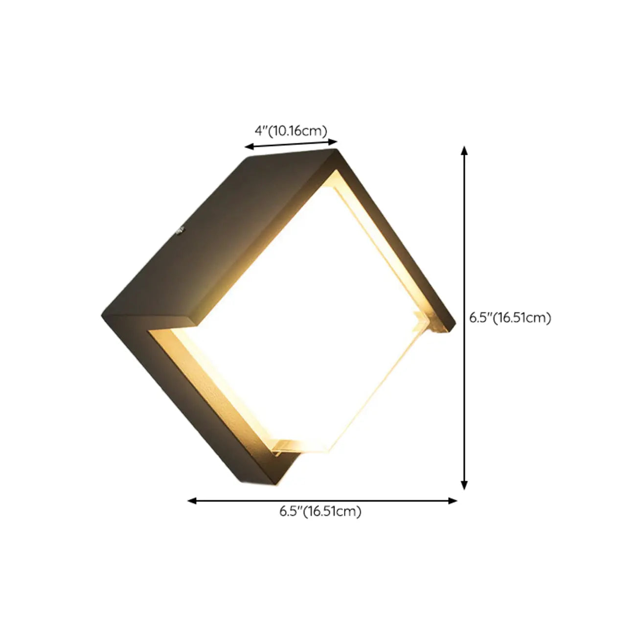 Modern Geometric Black Metal Flush Mount Outdoor Wall Sconce