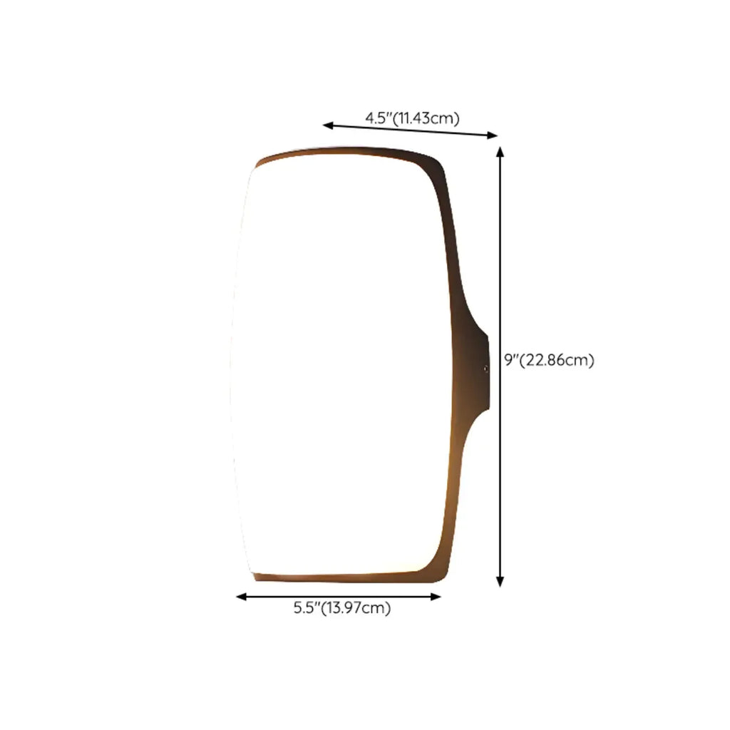 Modern Geometric Black Metal Flush Mount Outdoor Wall Sconce