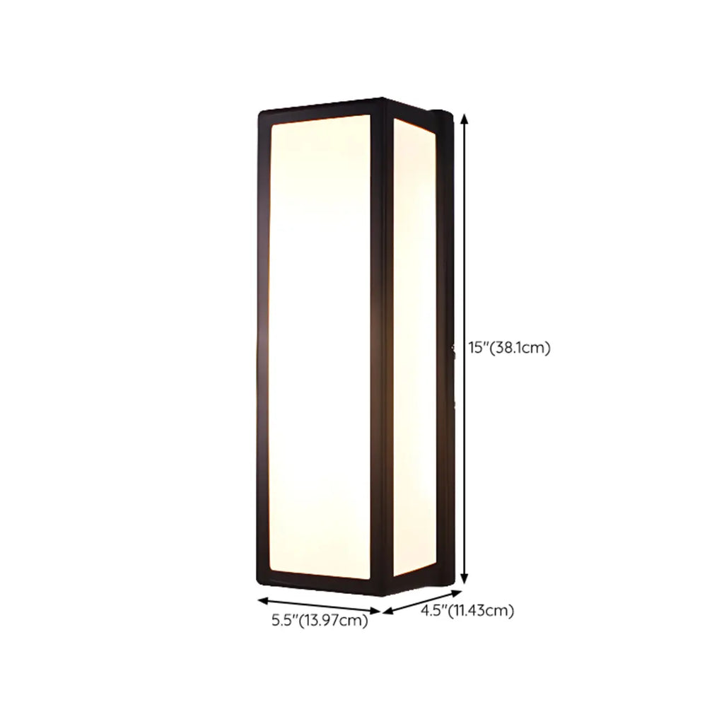 Modern Geometric Black Metal Flush Mount Outdoor Wall Sconce
