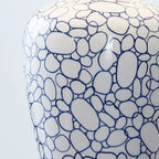 Elegant Ceramic Table Lamp with Geometric Fabric Shade