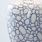 Elegant Ceramic Table Lamp with Geometric Fabric Shade