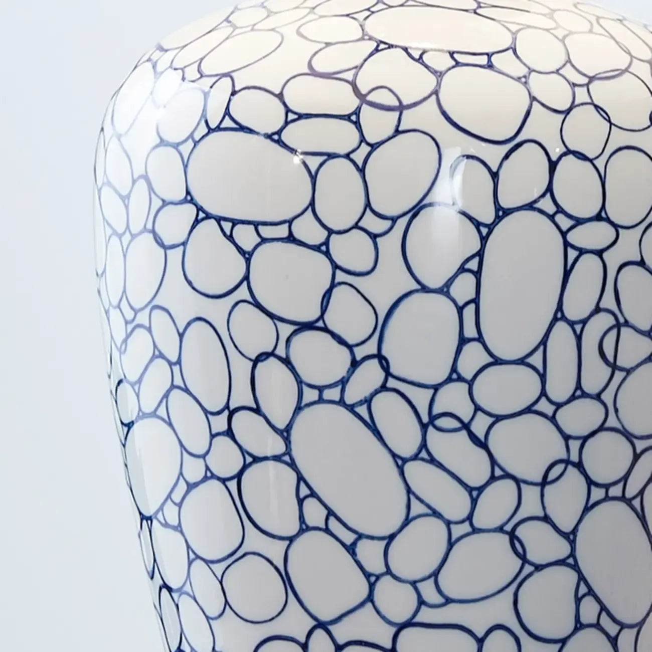 Elegant Ceramic Table Lamp with Geometric Fabric Shade