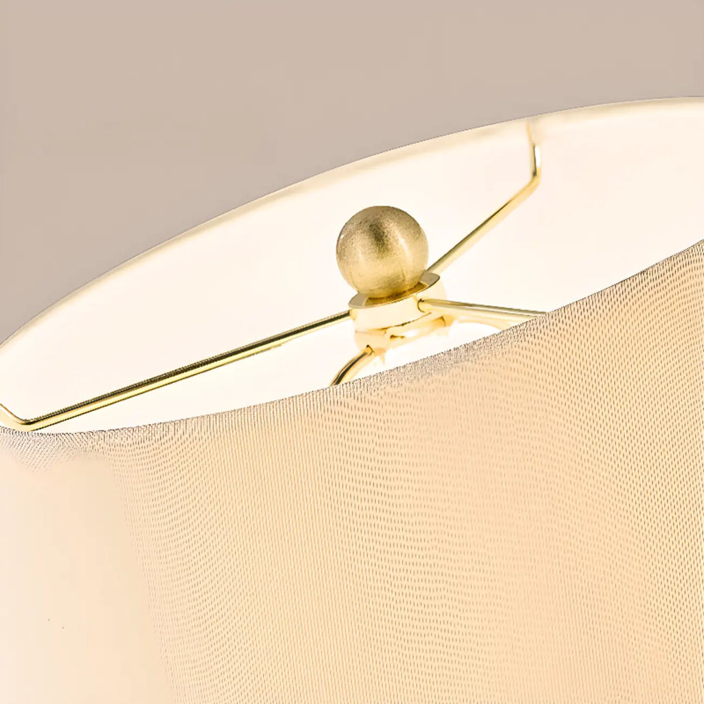 Elegant Ceramic Table Lamp with Geometric Fabric Shade