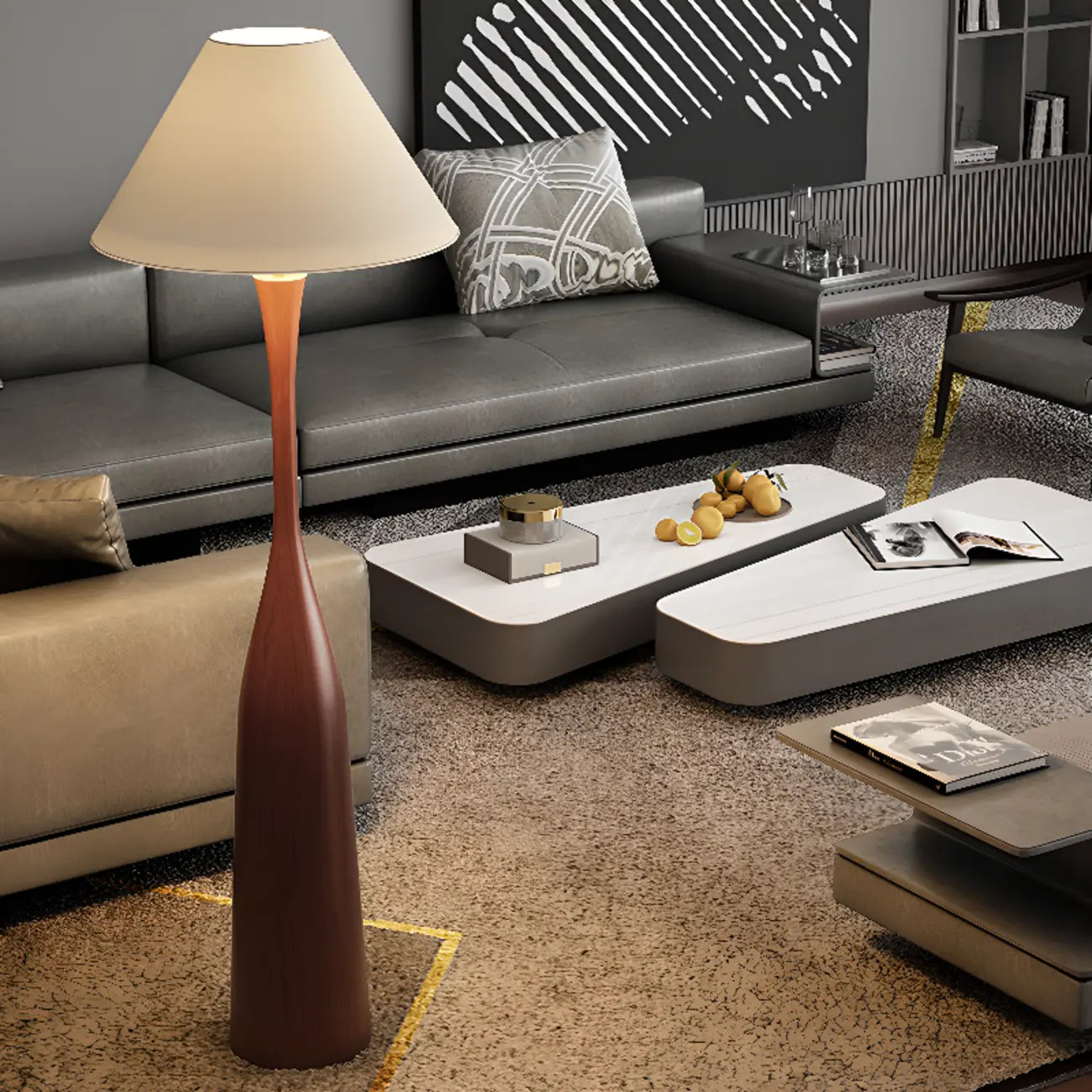 65 Modern Metal Bottle-Shaped Floor Lamp