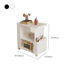 Postmodern 3 Shelves Open Storage Rolling Nightstand with Light