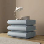 Minimalist Leather Top Wood Frame 3-Drawer Nightstand