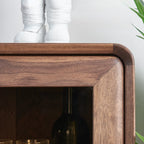 Freestanding Wood Brown Curio Cabinet with Glass Door