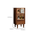 Freestanding Wood Brown Curio Cabinet with Glass Door