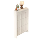 Slim Drop Front 3-Tier White Wood Shoe Storage Cabinet