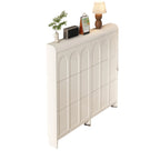 Slim Drop Front 3-Tier White Wood Shoe Storage Cabinet
