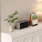 Slim Drop Front 3-Tier White Wood Shoe Storage Cabinet