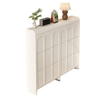 Slim Drop Front 3-Tier White Wood Shoe Storage Cabinet