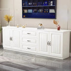 63 Living Room Gray Wood Open Storage TV Stand with Drawers