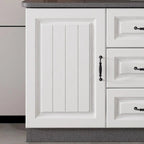 63 Living Room Gray Wood Open Storage TV Stand with Drawers