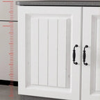 63 Living Room Gray Wood Open Storage TV Stand with Drawers