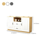 63 Living Room Gray Wood Open Storage TV Stand with Drawers