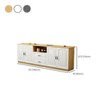 63 Living Room Gray Wood Open Storage TV Stand with Drawers