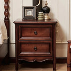 Traditional Cherry Bedside Table with 2 Drawers